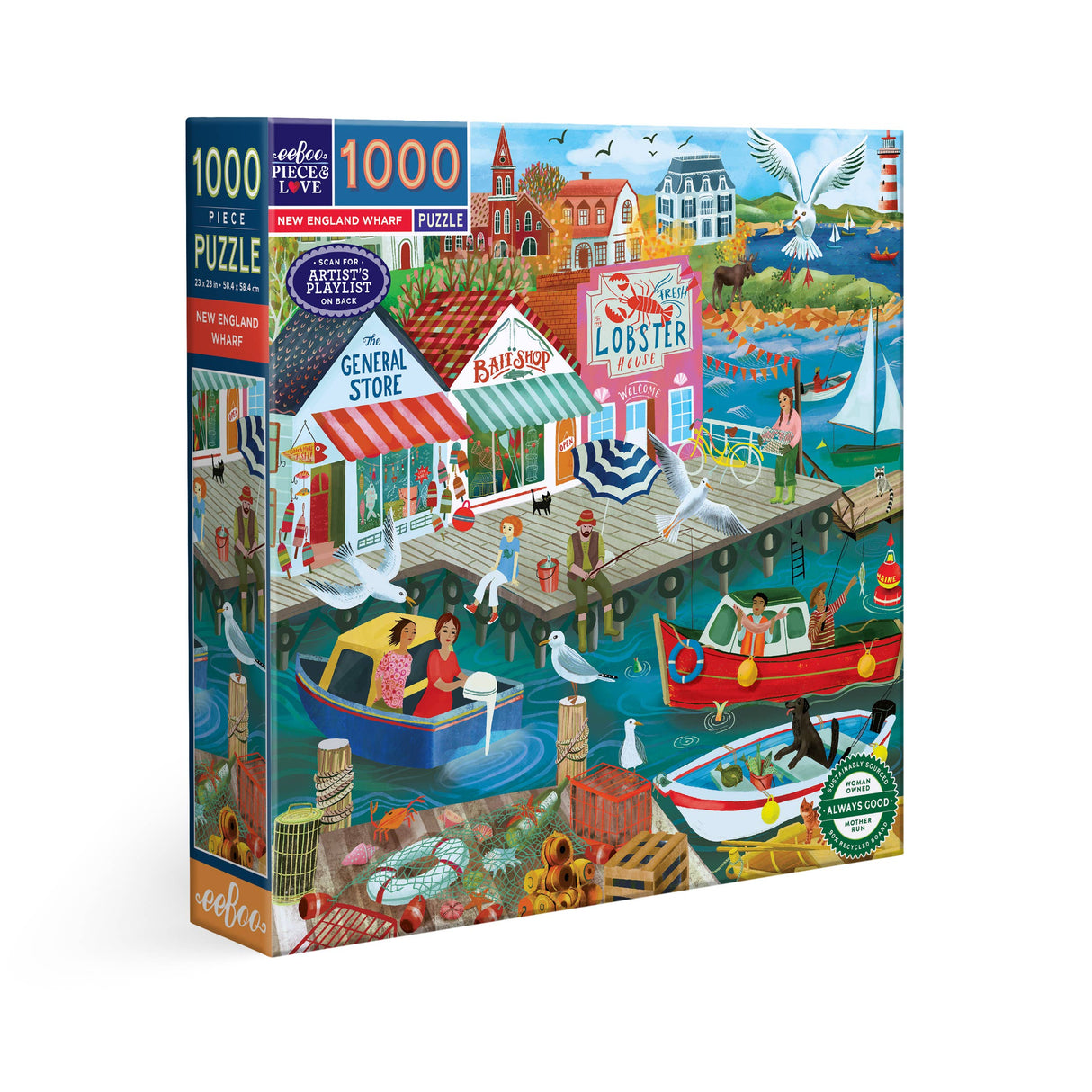 New England Wharf 1000 Piece Jigsaw Puzzle | eeBoo