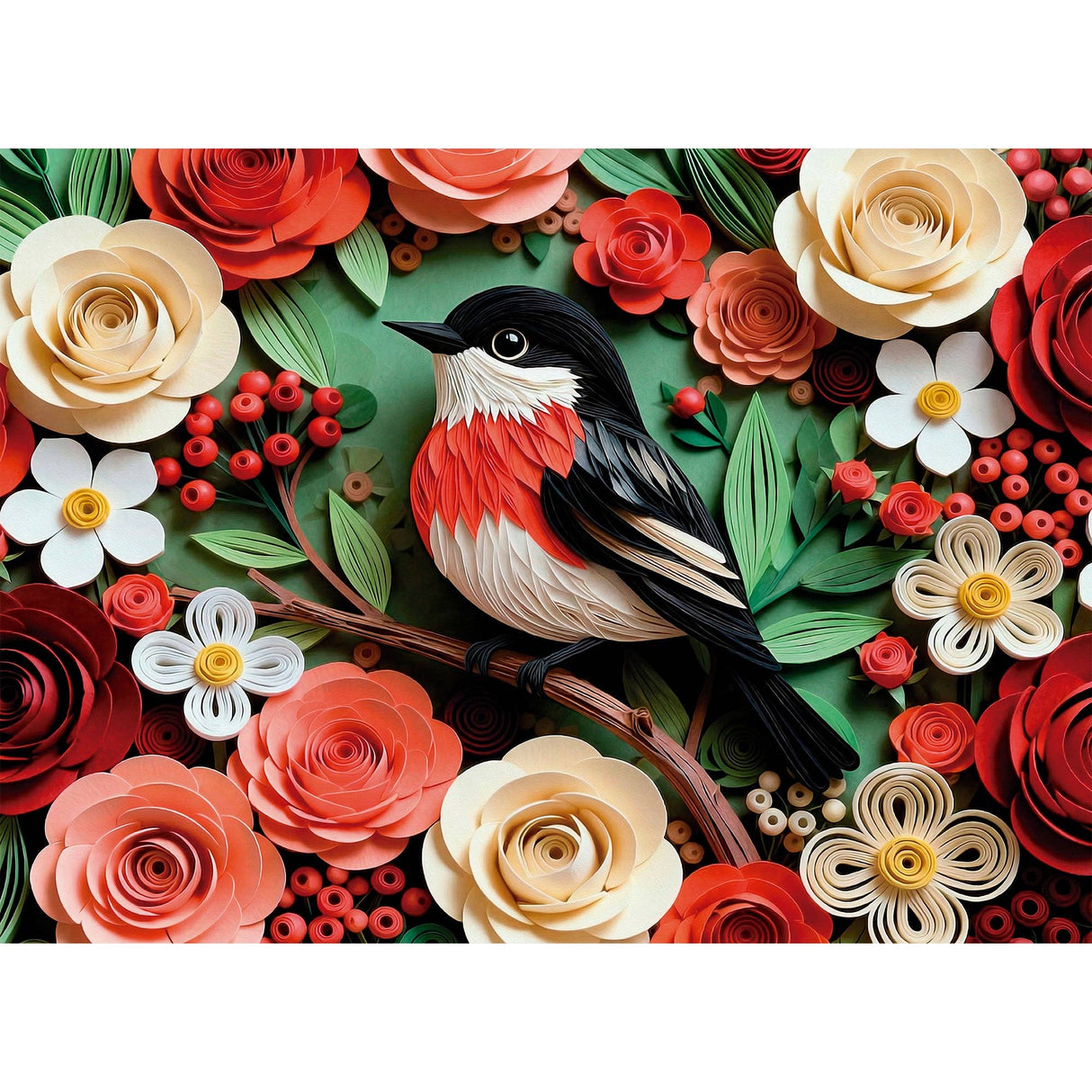 Scarlet Songbird 1000 Piece Jigsaw Puzzle | Final Piece Puzzles