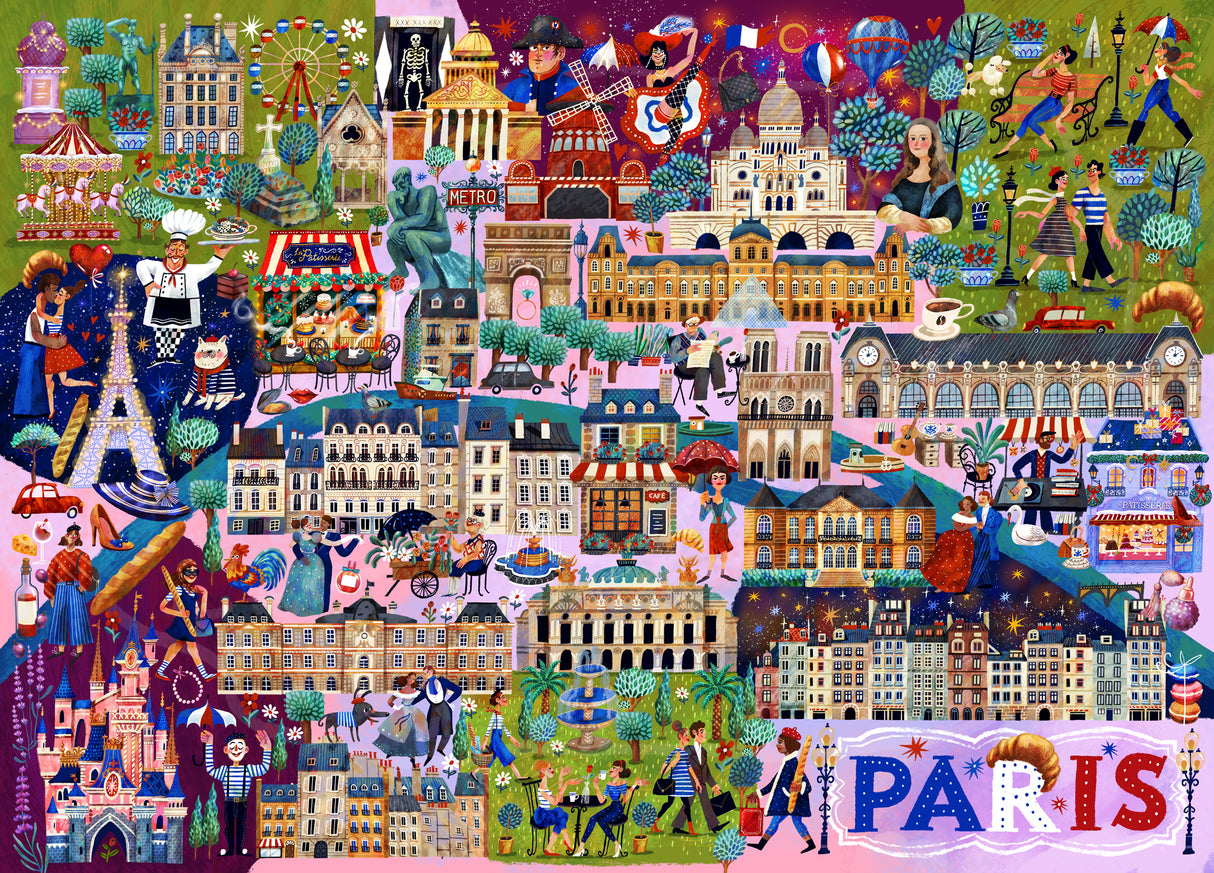 Pre-Order - Paris Map 1000 Piece Jigsaw Puzzle | Magnolia