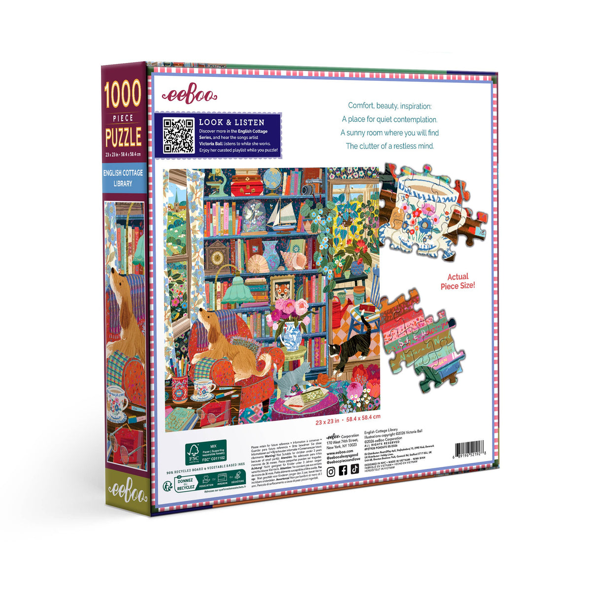 English Cottage Library 1000 Piece Jigsaw Puzzle | eeBoo