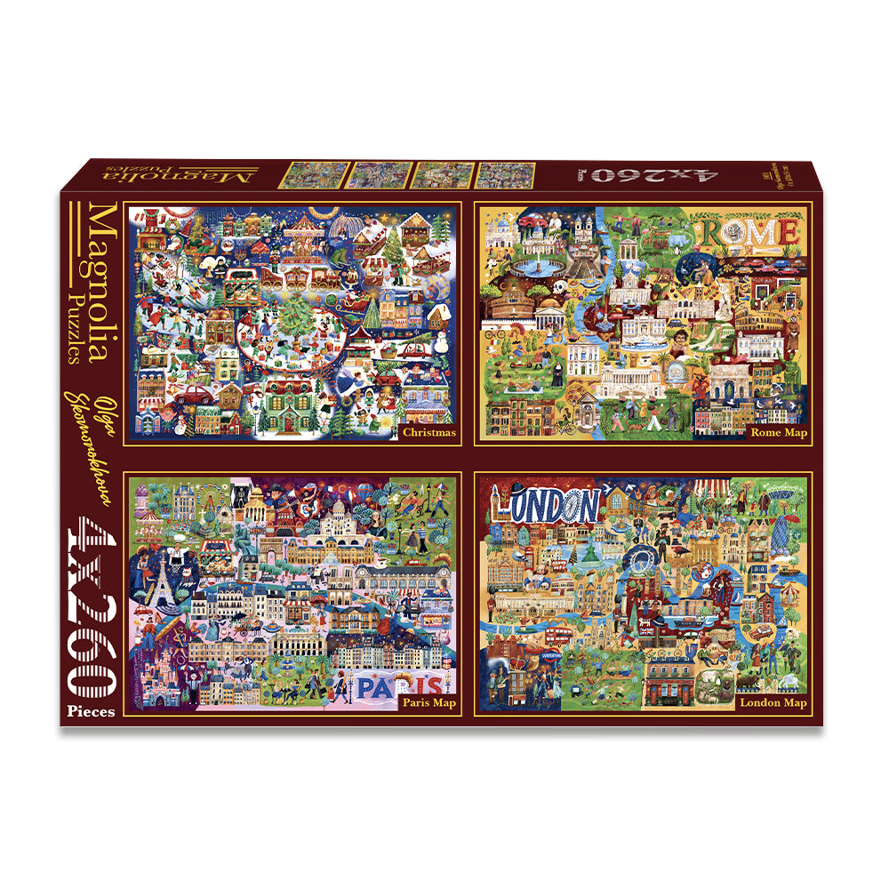 Pre-Order - Olga Skomorokhova 4 x 260 Pieces Jigsaw Puzzles | Magnolia