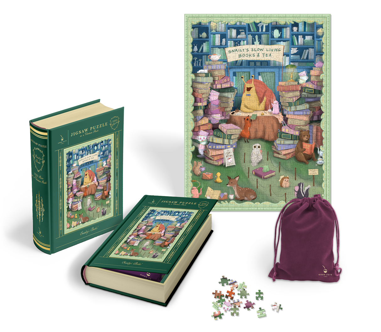 Snaily's Books 1000 Piece Jigsaw Puzzle | Good Juju Ink