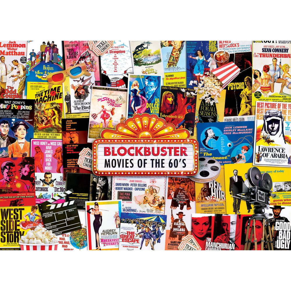 60's Blockbusters 1000 Piece Puzzle by Masterpieces - Masterpieces Puzzles - Jigsaw Puzzles - The Puzzle Center