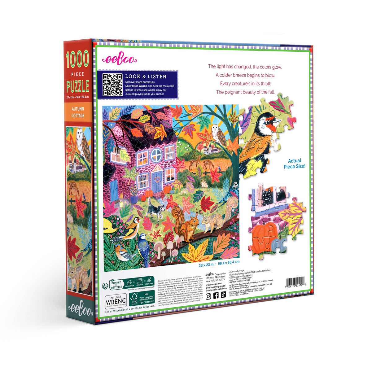 Autumn Cottage 1000 Piece Jigsaw Puzzle | eeBoo
