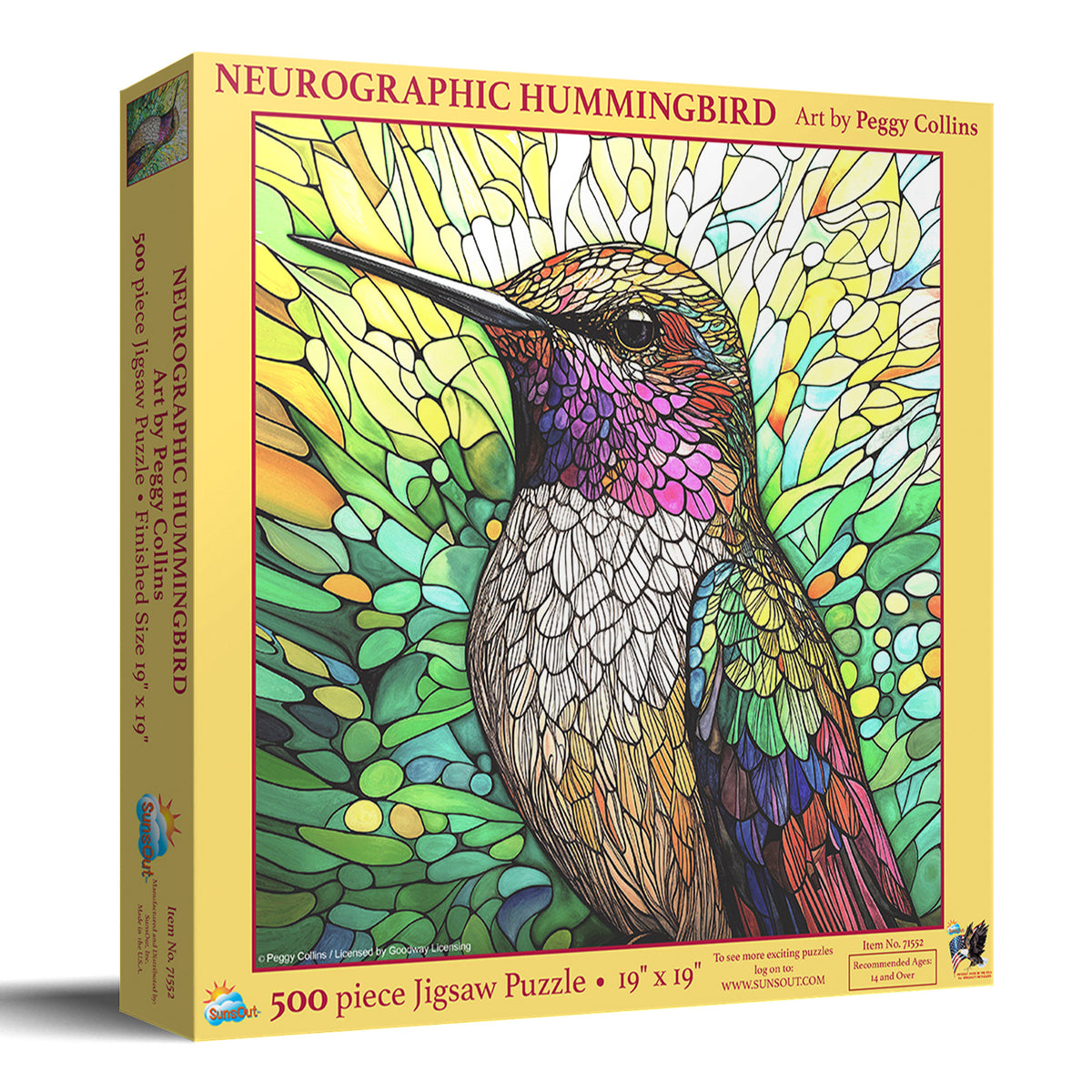 Neurographic Hummingbird 500 Piece Jigsaw Puzzle | SunsOut