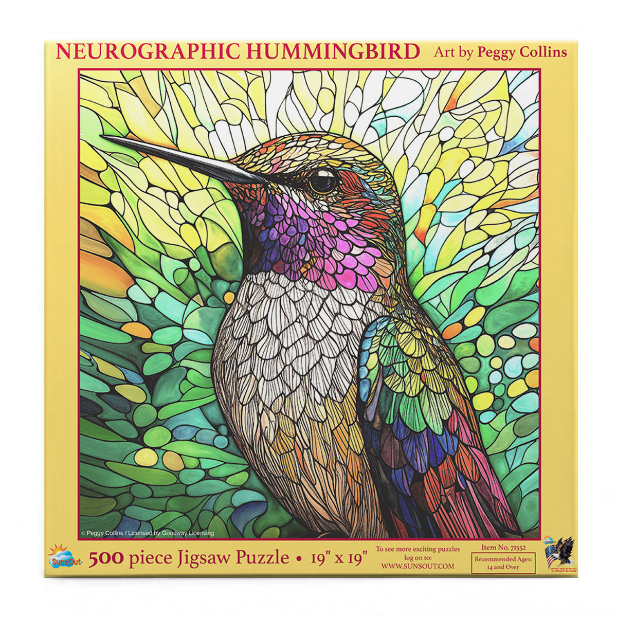 Neurographic Hummingbird 500 Piece Jigsaw Puzzle | SunsOut