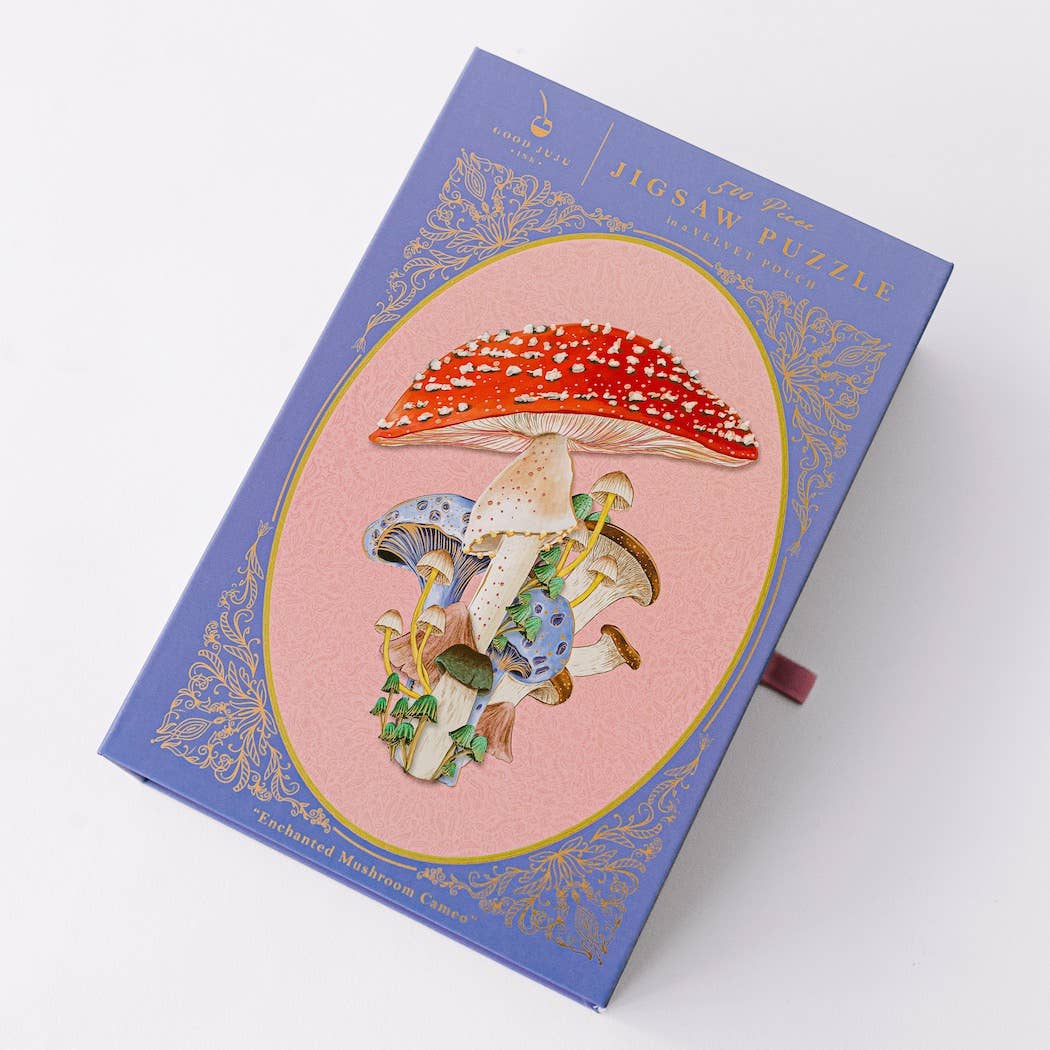 Enchanted Mushroom Cameo 500 Piece Jigsaw Puzzle | Good Juju Ink