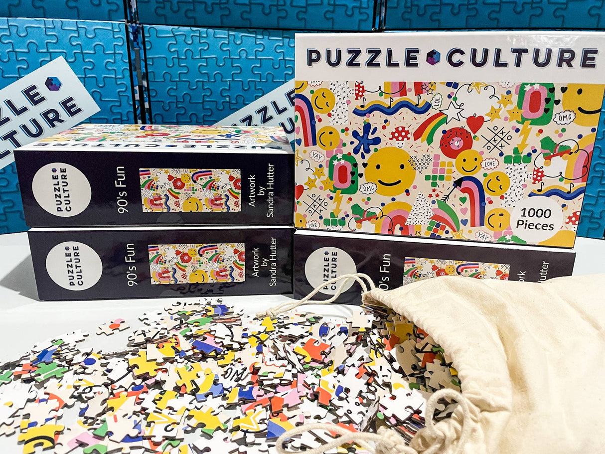 90's Fun Puzzle by Puzzle Culture - 1000 Piece Jigsaw Puzzle - Puzzle Culture - Jigsaw Puzzles - The Puzzle Center -