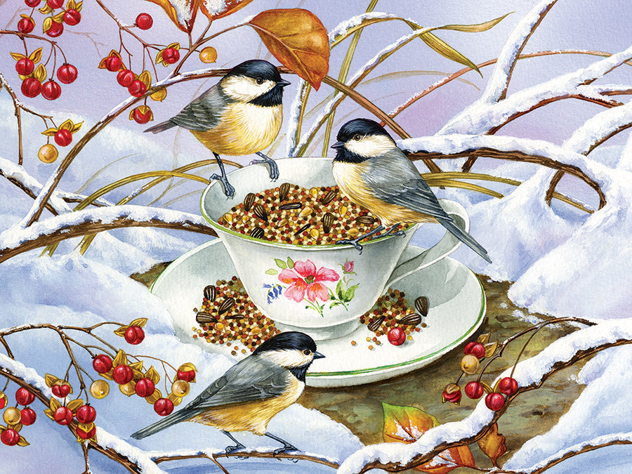 Chickadee Tea 275 Piece Easy Handling Jigsaw Puzzle | Cobble Hill
