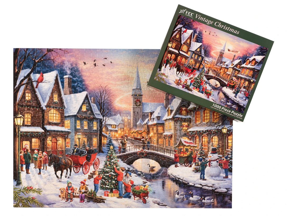 Vintage Christmas 1000 Piece Jigsaw Puzzle | Vermont Christmas Co