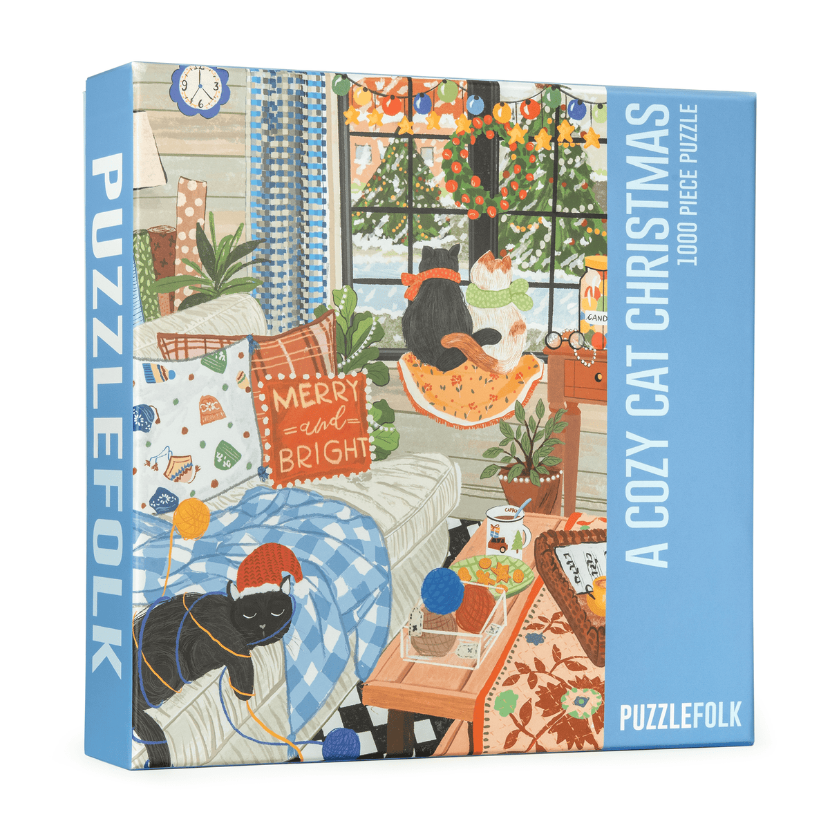 A Cozy Cat Christmas 1000 Piece Jigsaw Puzzle | Puzzlefolk - Jigsaw Puzzle - The Puzzle Center