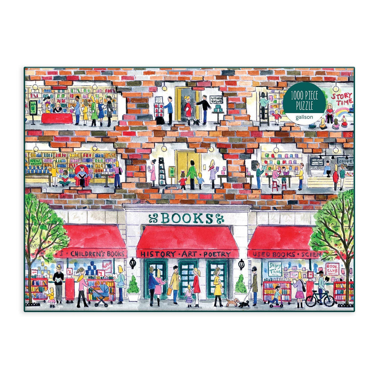 A Day at the Bookstore 1000 Piece Jigsaw Puzzle by Galison and Michael Storrings - Galison - Jigsaw Puzzles - The Puzzle Center