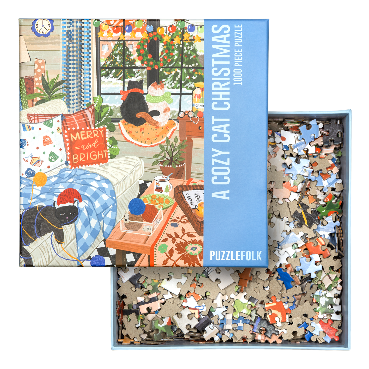 A Cozy Cat Christmas 1000 Piece Jigsaw Puzzle | Puzzlefolk