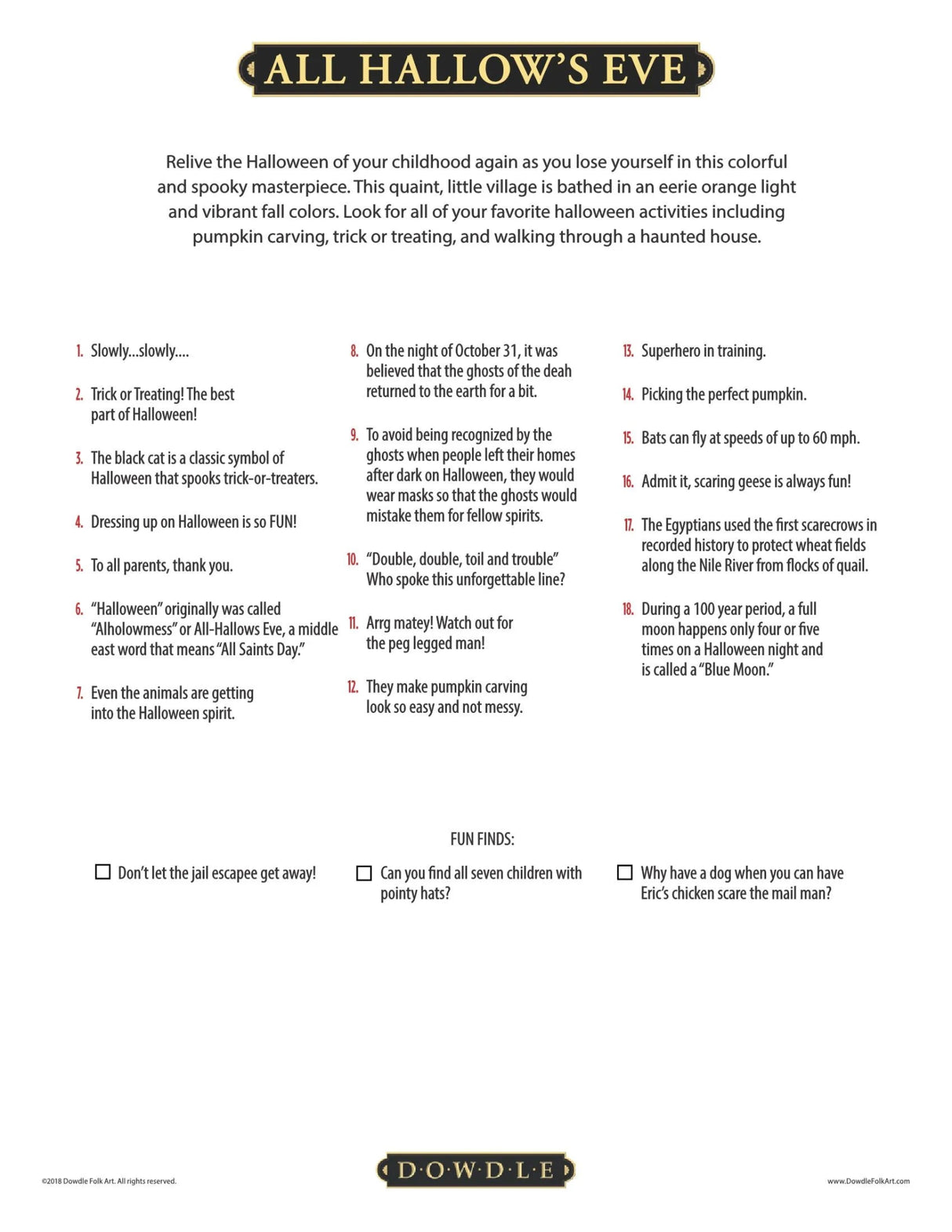 All Hallows Eve 500 Piece Jigsaw Puzzle | Dowdle Puzzles - Jigsaw Puzzles - The Puzzle Center