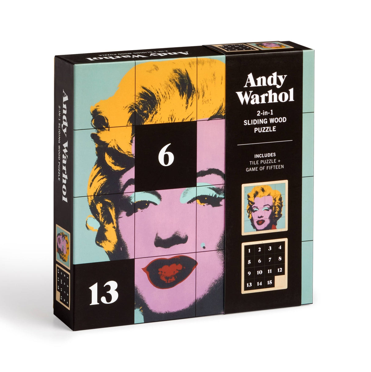 Andy Warhol Marilyn 2 - in - 1 Sliding Wood Puzzle by Galison - Galison - Game - The Puzzle Center -