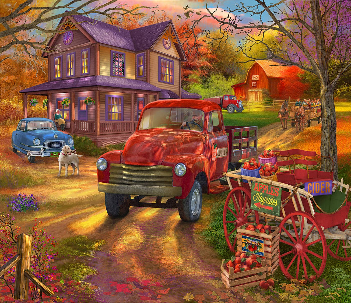 Apple Farm 1000 Piece Jigsaw Puzzle by SunsOut Puzzles - Nostalgic Countryside Charm - SunsOut - Jigsaw Puzzles - The Puzzle Center -