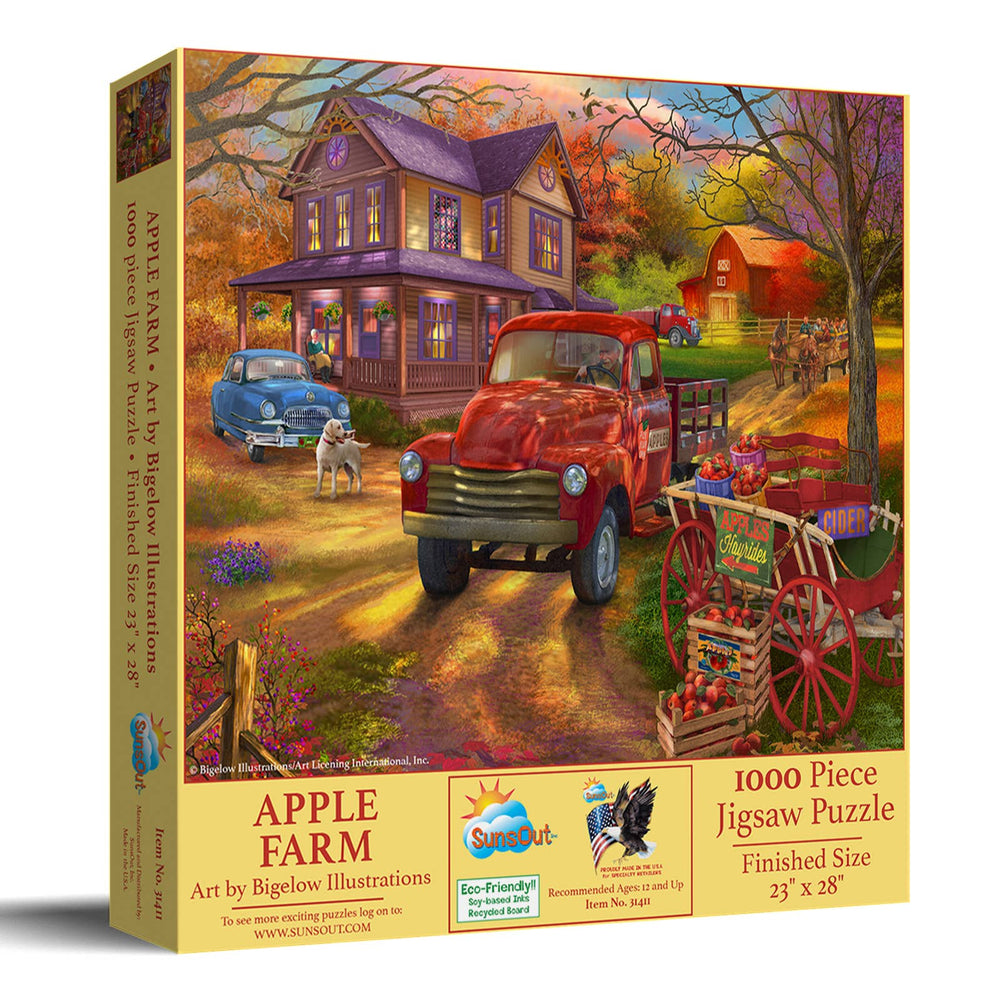 Apple Farm 1000 Piece Jigsaw Puzzle by SunsOut Puzzles - Nostalgic Countryside Charm - SunsOut - Jigsaw Puzzles - The Puzzle Center -