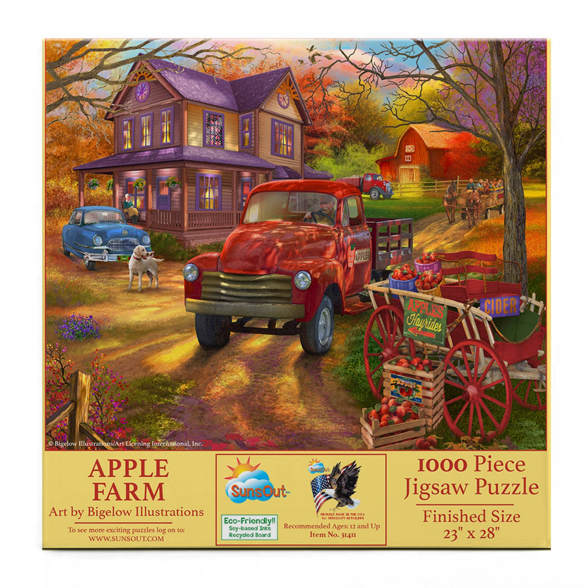Apple Farm 1000 Piece Jigsaw Puzzle by SunsOut Puzzles - Nostalgic Countryside Charm - SunsOut - Jigsaw Puzzles - The Puzzle Center -