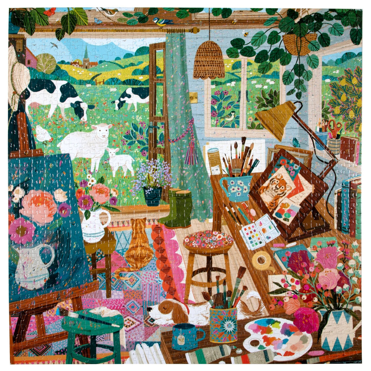 Artist's Cottage 1000 Piece Jigsaw Puzzle | eeBoo - Jigsaw Puzzles - The Puzzle Center