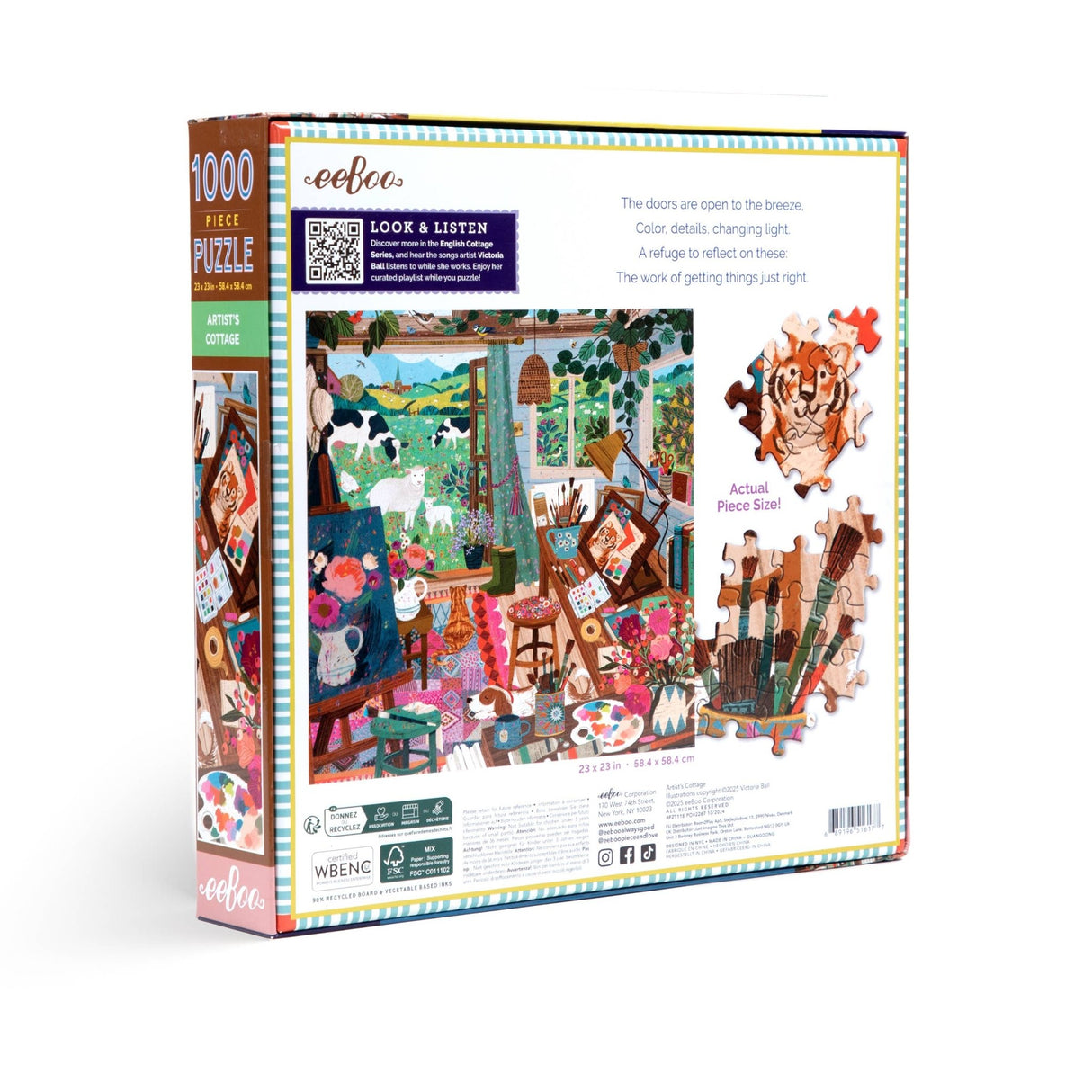 Artist's Cottage 1000 Piece Jigsaw Puzzle | eeBoo - Jigsaw Puzzles - The Puzzle Center