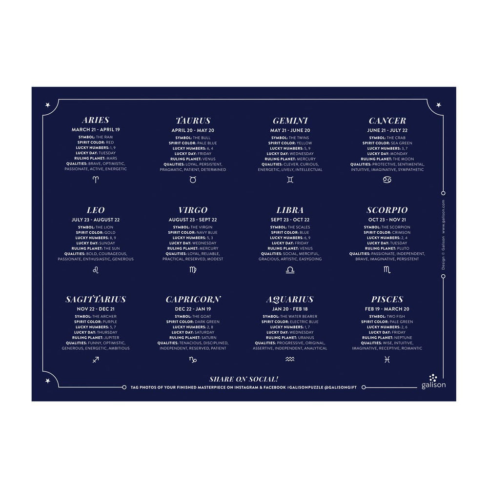 Astrology 1000 Piece Foil Puzzle by Galison - Galison - Jigsaw Puzzles - The Puzzle Center -
