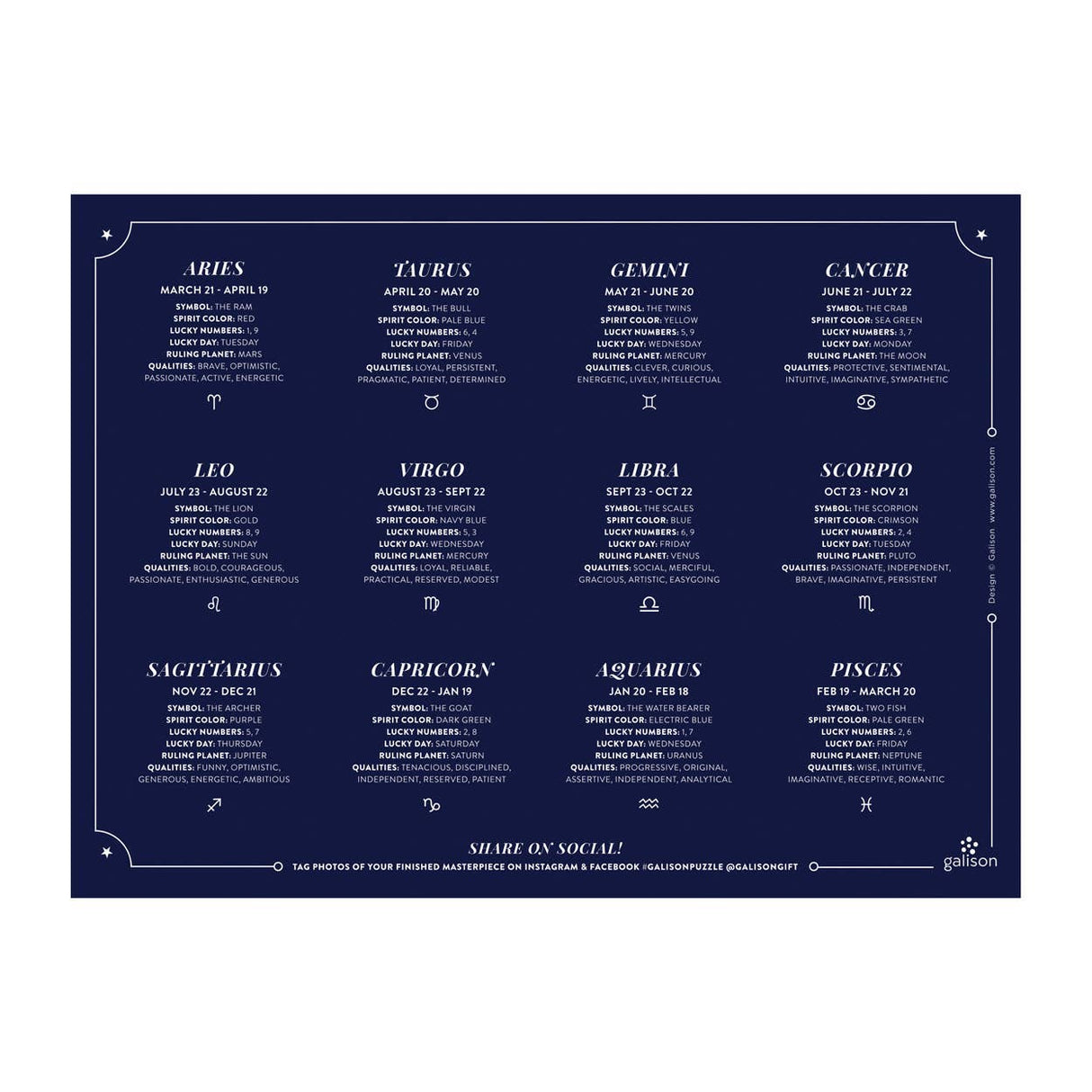 Astrology 1000 Piece Foil Puzzle by Galison - Galison - Jigsaw Puzzles - The Puzzle Center -