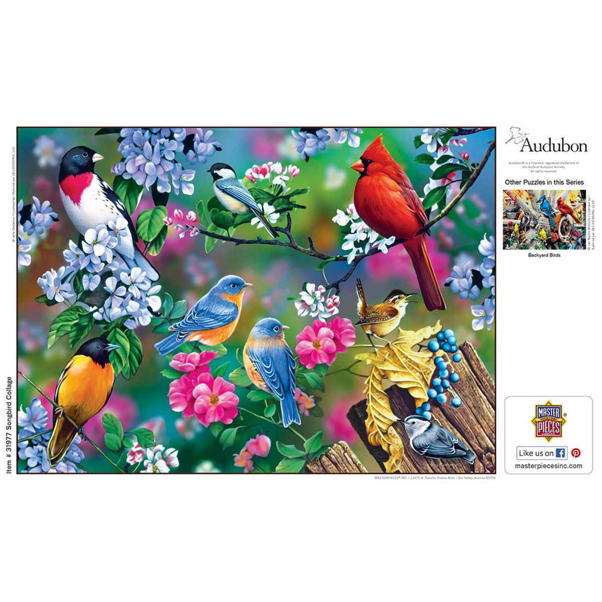 Audubon - Songbird Collage 1000 Piece Puzzle by Masterpieces Puzzles - Masterpieces Puzzles - Jigsaw Puzzles - The Puzzle Center