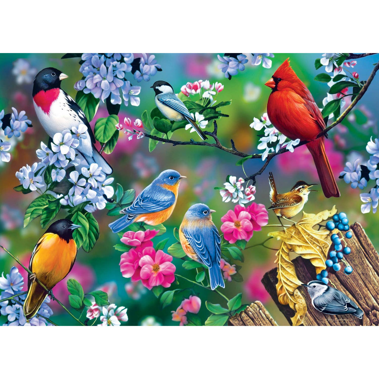 Audubon - Songbird Collage 1000 Piece Puzzle by Masterpieces Puzzles - Masterpieces Puzzles - Jigsaw Puzzles - The Puzzle Center