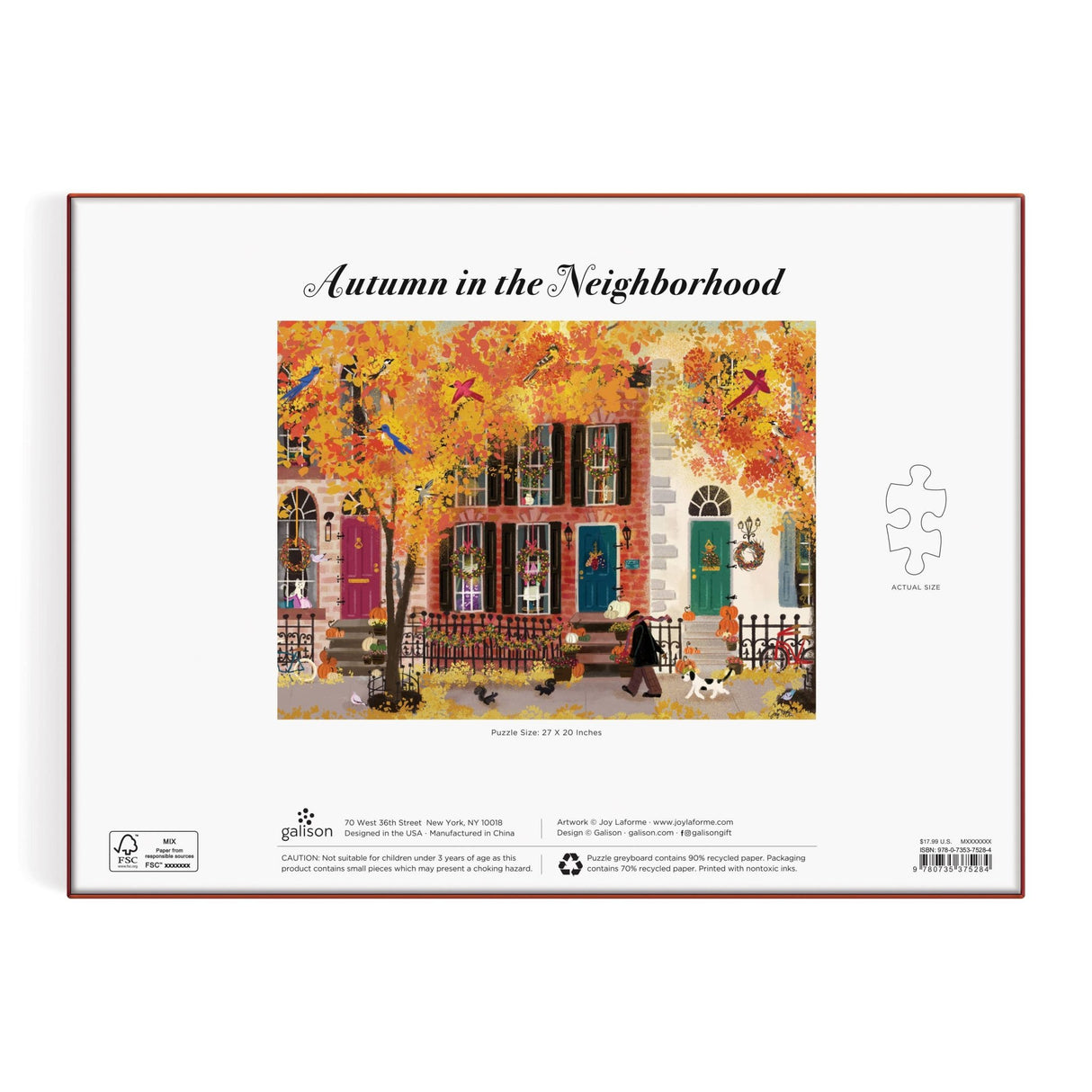 Autumn in the Neighborhood 1000 Piece Puzzle by Galison - Galison - Jigsaw Puzzles - The Puzzle Center -