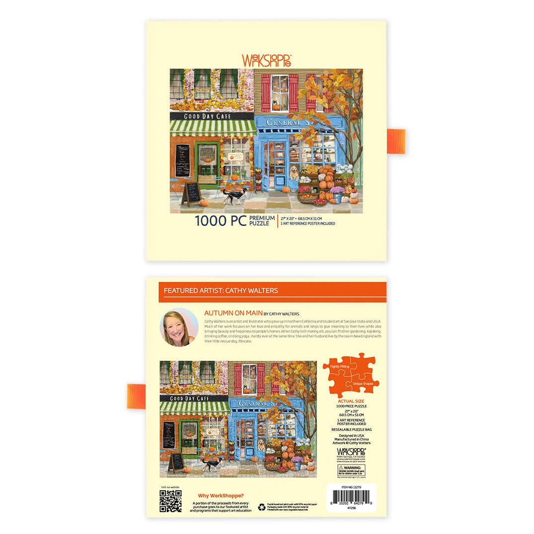 Autumn on Main 1000 Piece Jigsaw Puzzle | WerkShoppe - Jigsaw Puzzles - The Puzzle Center