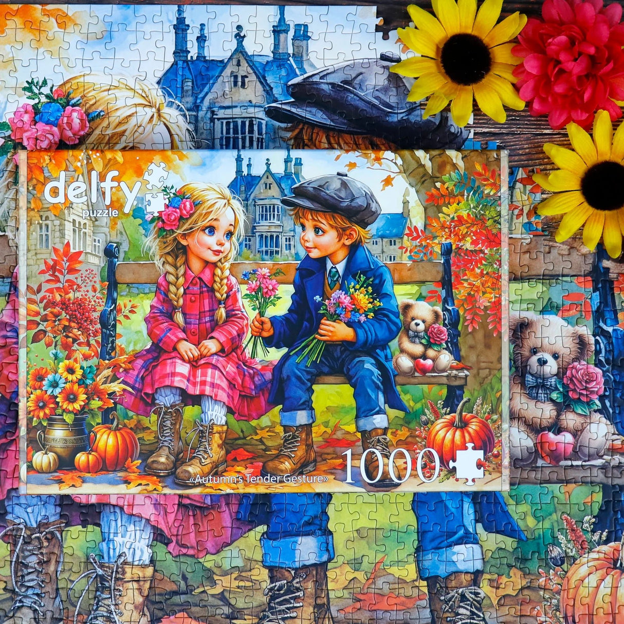 Autumn's Tender Gesture 1000 Piece Puzzle by Delfy - Delfy - Jigsaw Puzzles - The Puzzle Center -