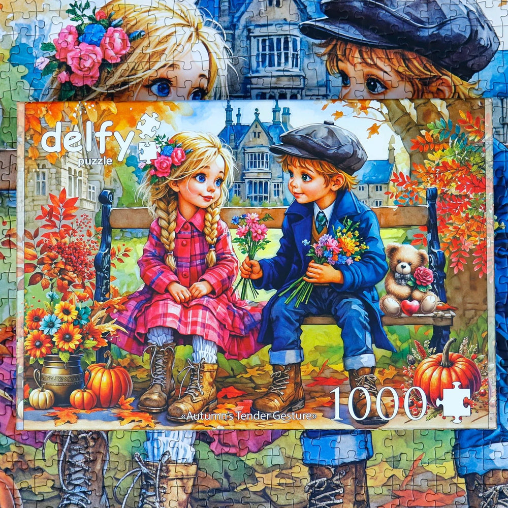 Autumn's Tender Gesture 1000 Piece Puzzle by Delfy - Delfy - Jigsaw Puzzles - The Puzzle Center -