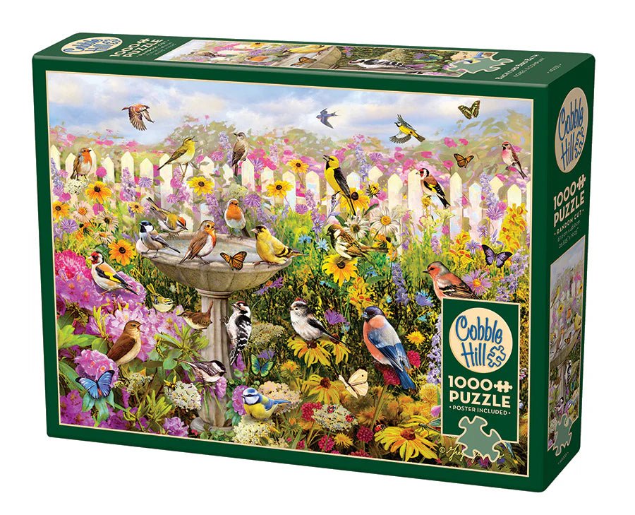 Backyard Bird Bath 1000 Piece Jigsaw Puzzle | Cobble Hill - Jigsaw Puzzles - The Puzzle Center