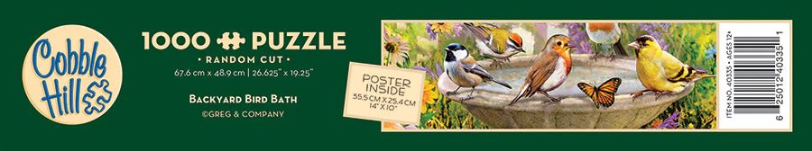 Backyard Bird Bath 1000 Piece Jigsaw Puzzle | Cobble Hill - Jigsaw Puzzles - The Puzzle Center
