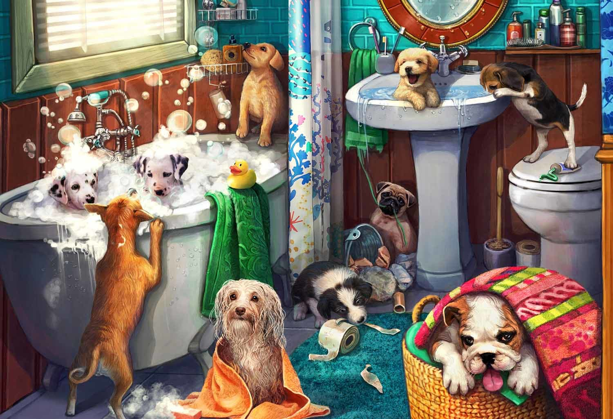 Bathroom Break 550 Piece Jigsaw Puzzle | Vermont Christmas Co - Jigsaw Puzzles - The Puzzle Center