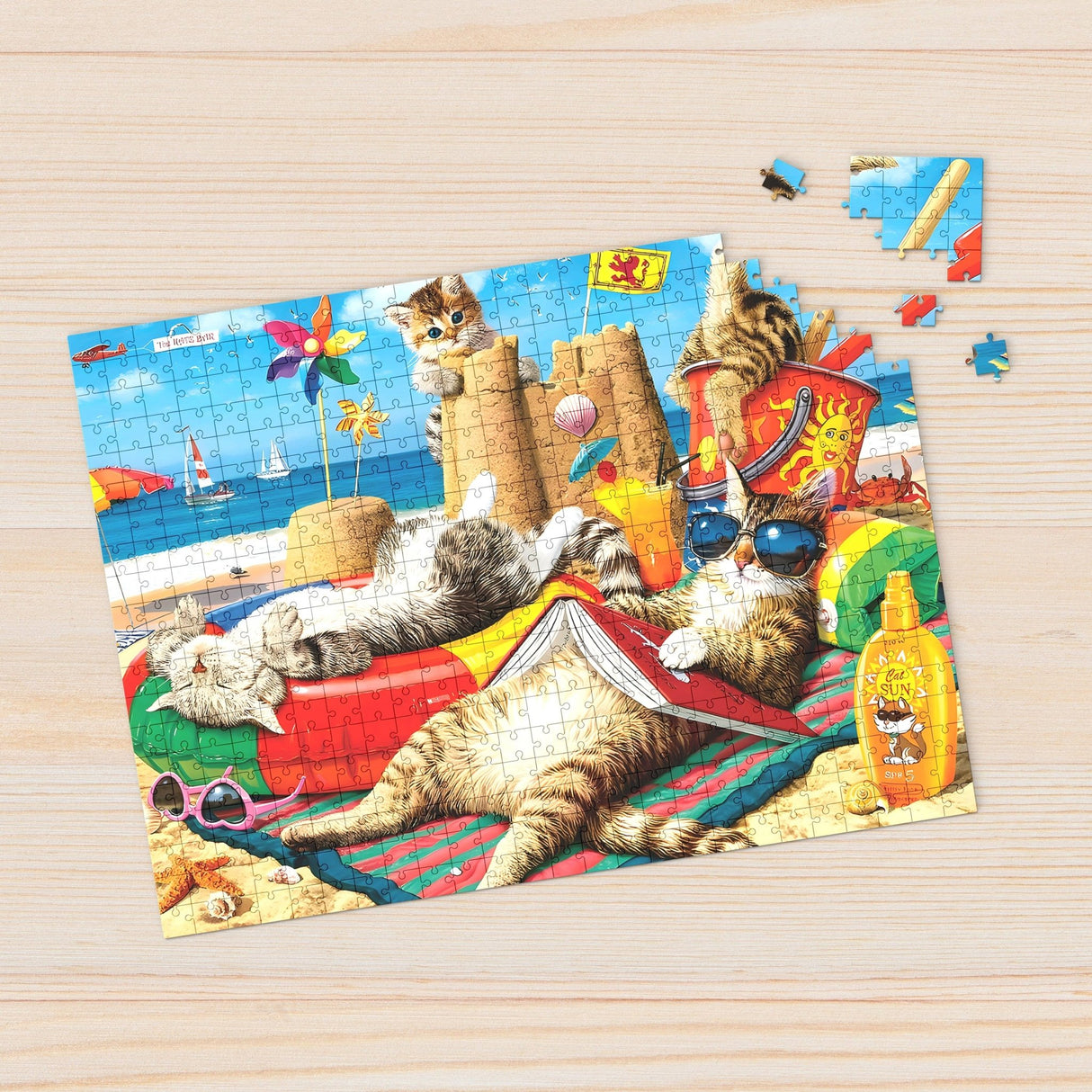 Beach Cats 1000 - Piece Jigsaw Puzzle by Willow Creek Press - Willow Creek Press & Gifts - Jigsaw Puzzles - The Puzzle Center -