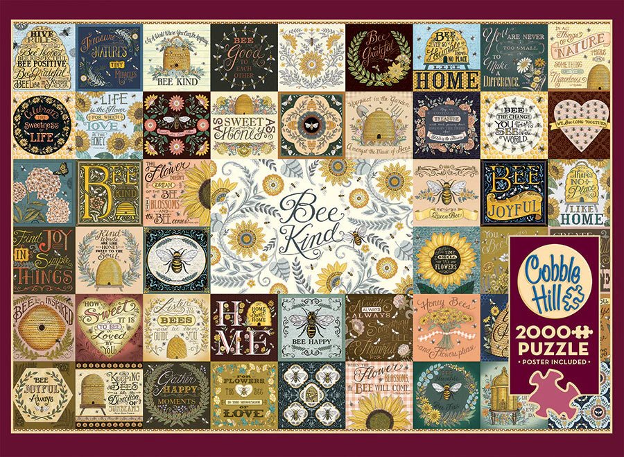 Bee Kind 2000 Piece Jigsaw Puzzle | Cobble Hill - Jigsaw Puzzles - The Puzzle Center