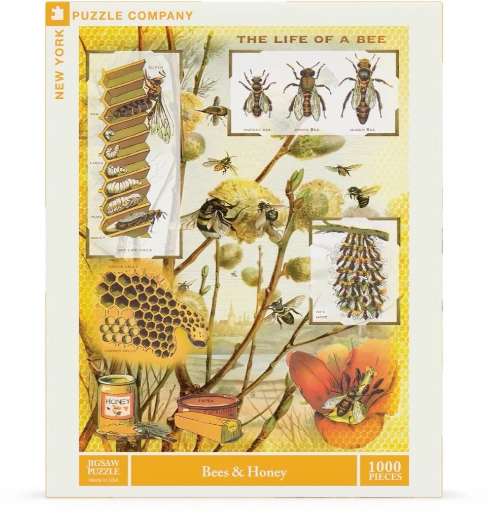 Bees & Honey 1000 Piece Jigsaw Puzzle by Yew York Puzzle Company - New York Puzzle Company - Jigsaw Puzzles - The Puzzle Center -