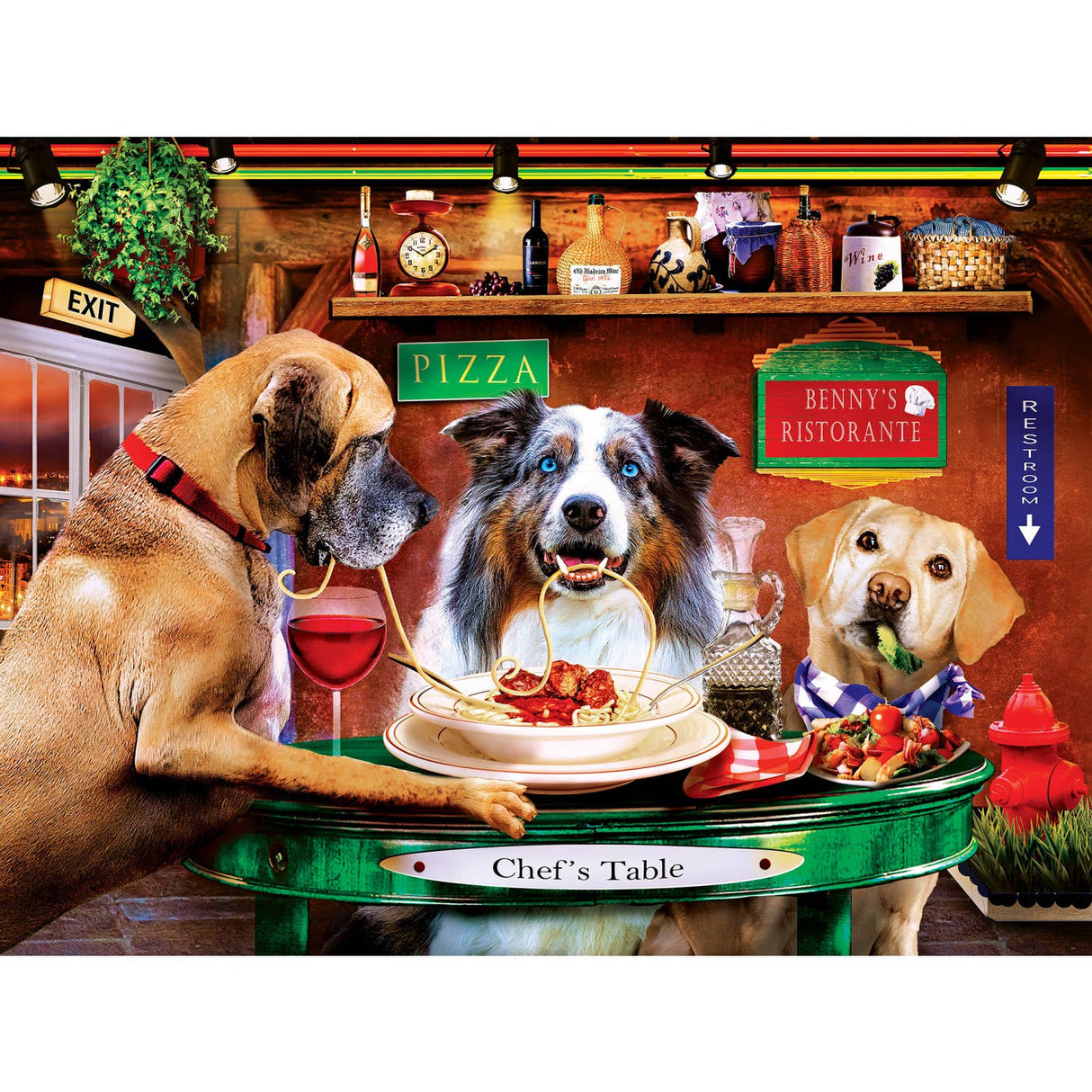 Benny's Ristorante 300 pc EZ Grip Puzzle - Wild & Whimsical | Masterpieces - Masterpieces Puzzles - Jigsaw Puzzles - The Puzzle Center