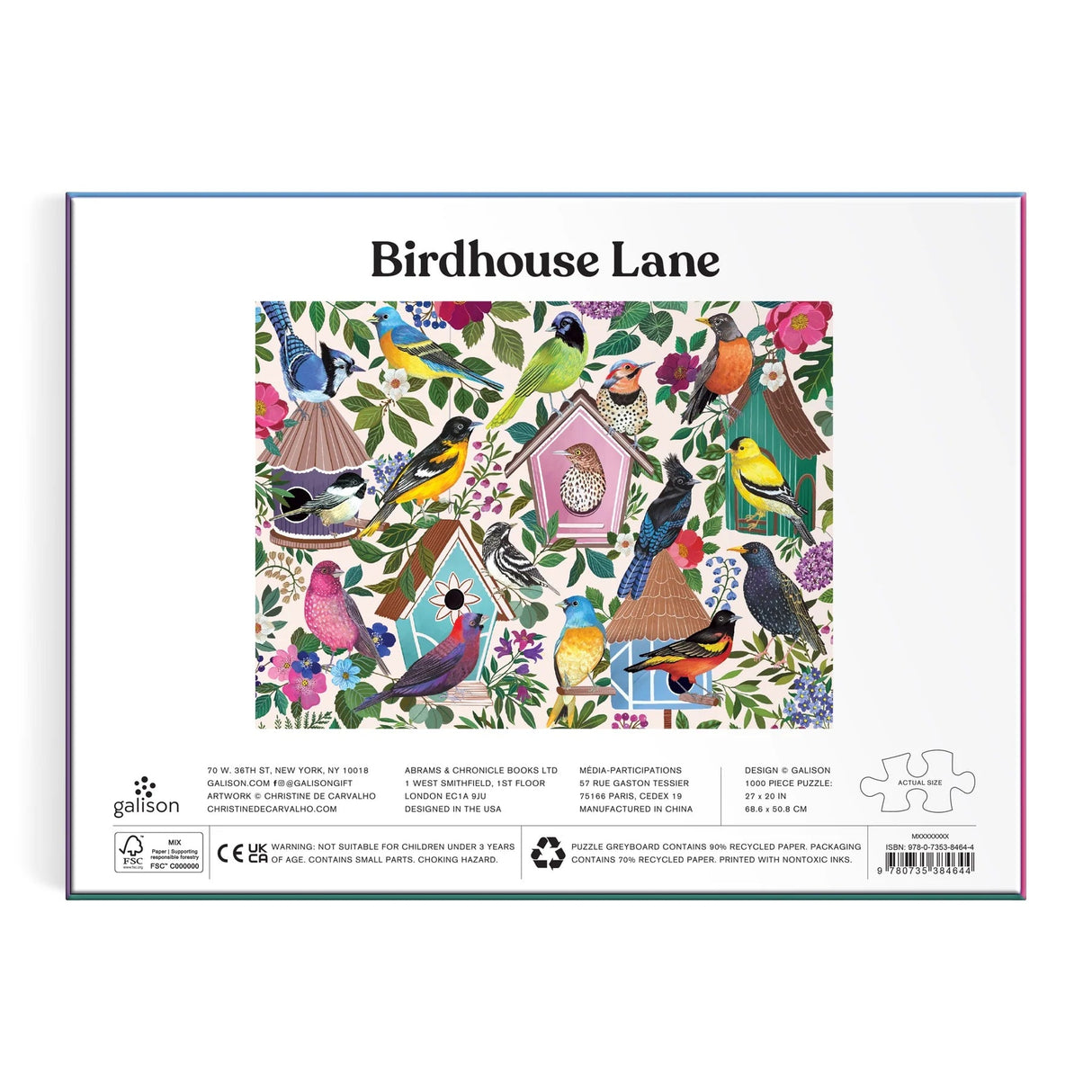 Birdhouse Lane 1000 Piece Jigsaw Puzzle | Galison - Jigsaw Puzzles - The Puzzle Center