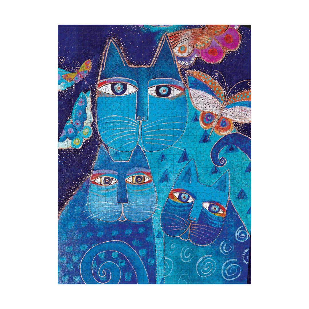 Blue Cats & Butterflies 500 Piece Jigsaw Puzzle Paperblanks - Paperblanks - Jigsaw Puzzles - The Puzzle Center