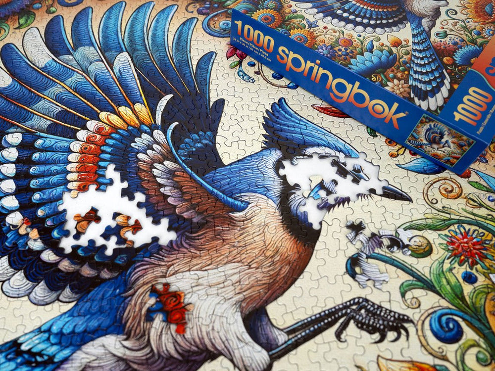 Blue Jay in Summer 1000 Piece Jigsaw Puzzle | Springbok Puzzles - Springbok Puzzles - Jigsaw Puzzles - The Puzzle Center