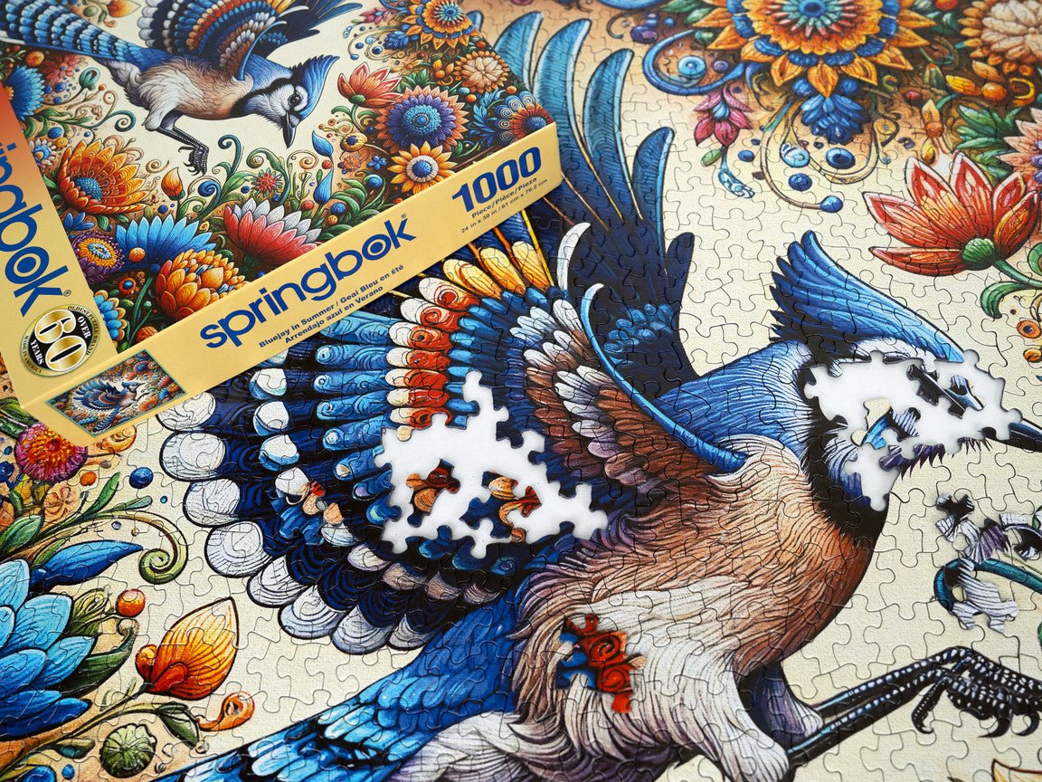 Blue Jay in Summer 1000 Piece Jigsaw Puzzle | Springbok Puzzles - Springbok Puzzles - Jigsaw Puzzles - The Puzzle Center