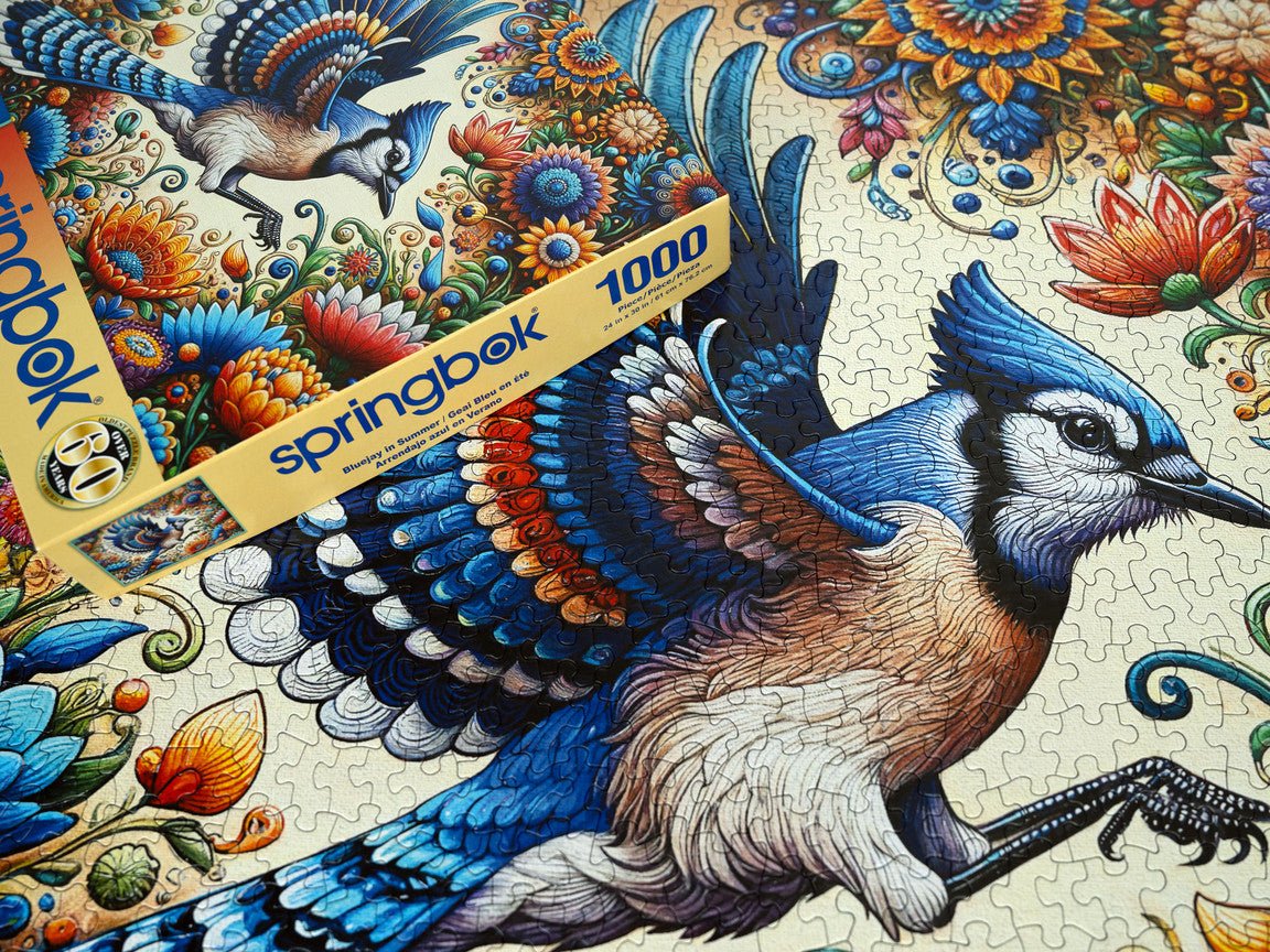 Blue Jay in Summer 1000 Piece Jigsaw Puzzle | Springbok Puzzles - Springbok Puzzles - Jigsaw Puzzles - The Puzzle Center