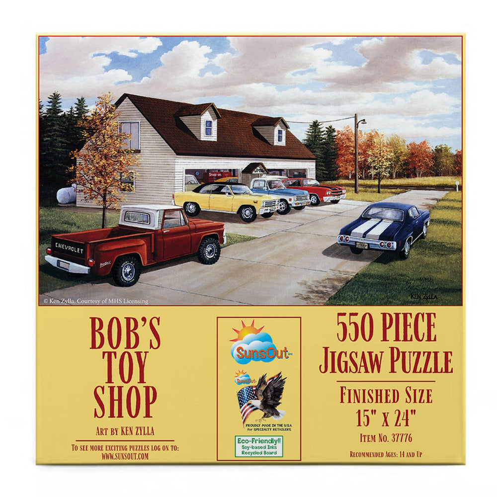 Bob's Toy Shop 550 Piece Vintage Cars Puzzle by SunsOut Puzzles - SunsOut - Jigsaw Puzzles - The Puzzle Center -