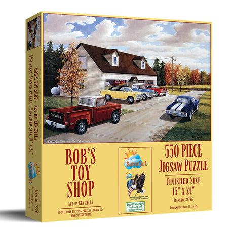 Bob's Toy Shop 550 Piece Vintage Cars Puzzle by SunsOut Puzzles - SunsOut - Jigsaw Puzzles - The Puzzle Center -