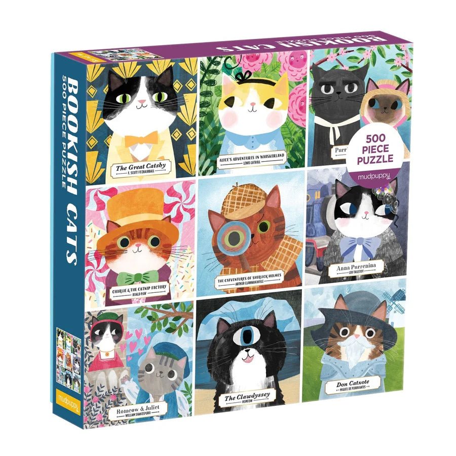 Bookish Cats 500 Piece Jigsaw Puzzle by Mudpuppy - Mudpuppy - Jigsaw Puzzles - The Puzzle Center