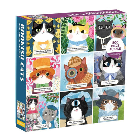 Bookish Cats 500 Piece Jigsaw Puzzle by Mudpuppy - Mudpuppy - Jigsaw Puzzles - The Puzzle Center