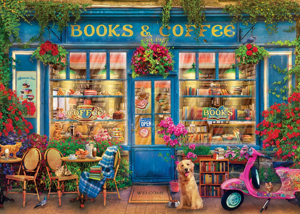 Books & Coffee 1000 Piece Puzzle by Eurographics - Eurographics - Jigsaw Puzzles - The Puzzle Center -
