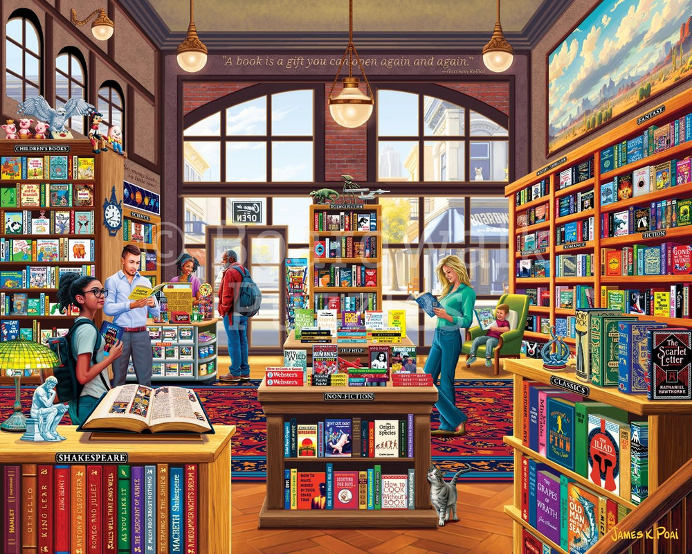 Bookshop 1000 Piece Puzzle by Boardwalk - Boardwalk - Jigsaw Puzzles - The Puzzle Center -